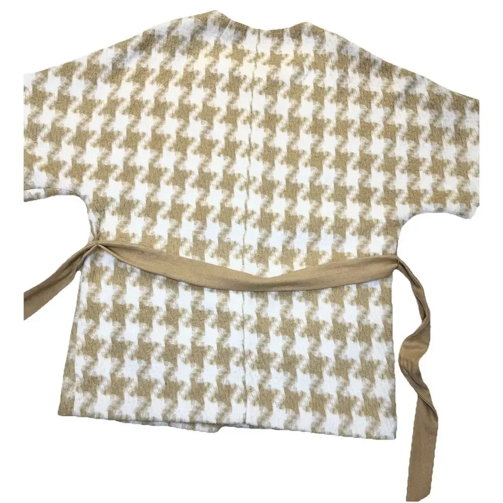 Elevenses Anthropologie Belted Jacket Women’s Sz M/L Kimono Coat Houndstooth - Picture 5 of 15